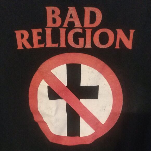 RARE BAD RELIGION XL PUNK KBD VINTAGE ANVIL TOUR CUT SLEEVELESS T-SHIRT 2 SIDED - Picture 4 of 8